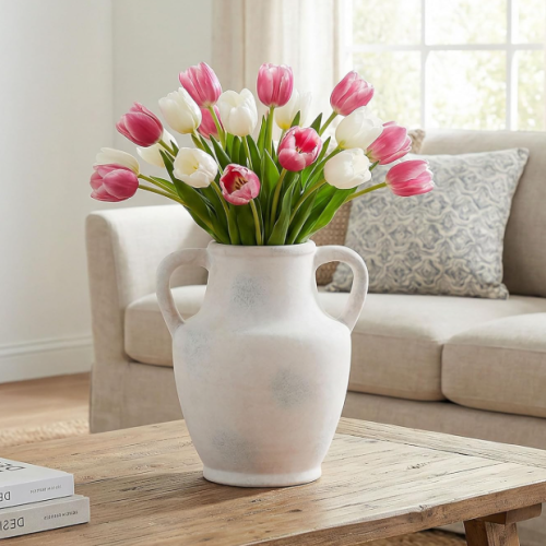 Ceramic Vase With Handle – Rustic-Style Home Decor