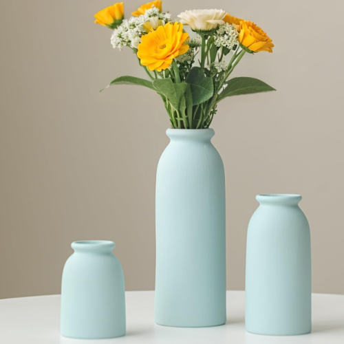 Ceramic Vase Set (3 Pieces) – Bohemian-Style Decor For Dried Flowers